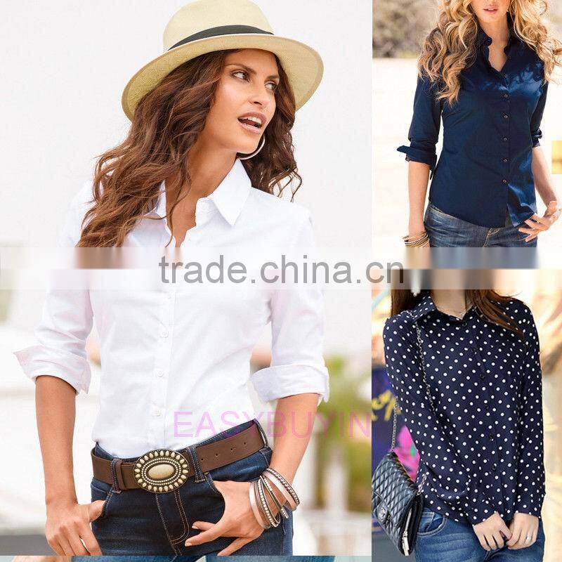 SZXX Hot Wholesale Womens Lady Elegant Multiple Color Blouse Shirts