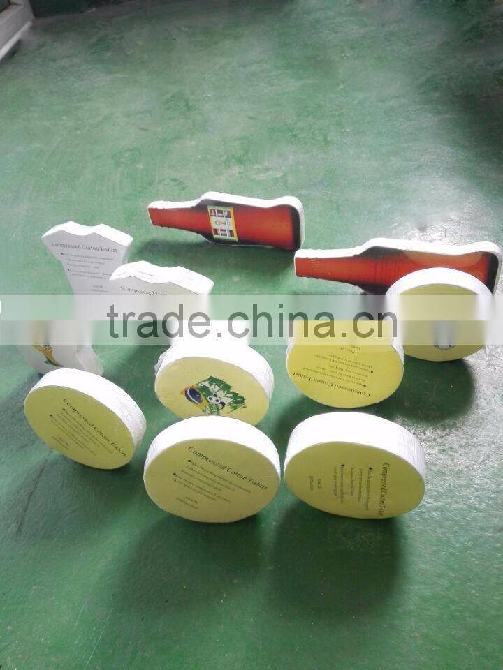 Factory Custom compressed t shirt which very convience for carry trade go out