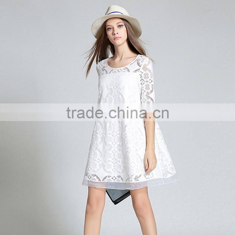 Maxnegio white lace women's fashion vestidos casuales summer dress