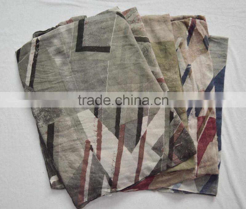 Fashion high quality women viscose print geometric pattern designer scarf