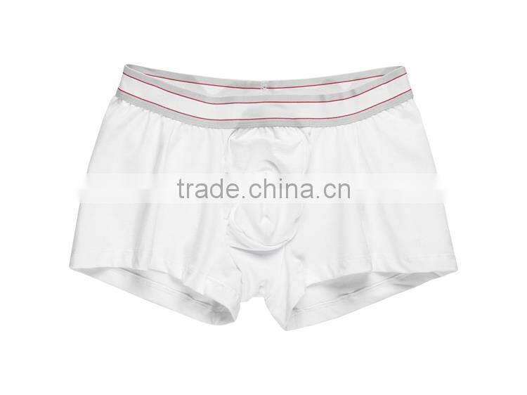 Plain white cotton boxer briefs men high cut briefs wholesale