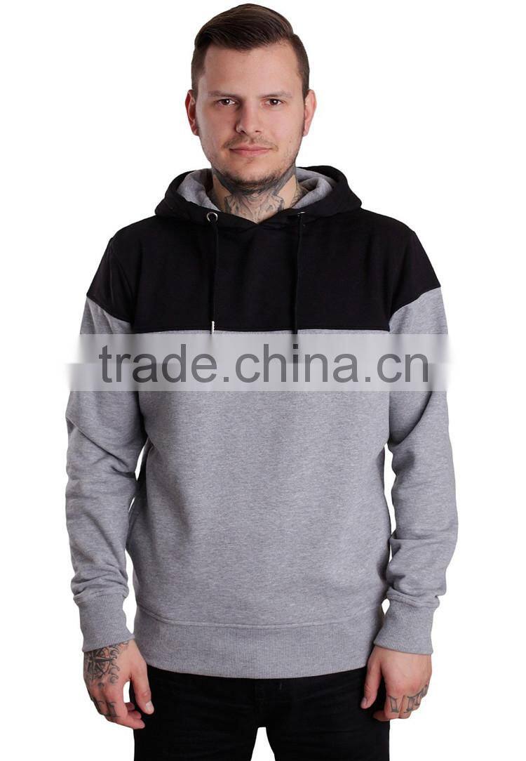 Cotton pullover hoodie black and grey color hoodies fabric