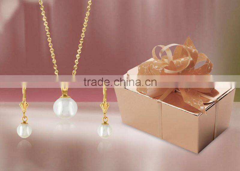 Gold Plated Delicate Fashion Pearl Pendantset