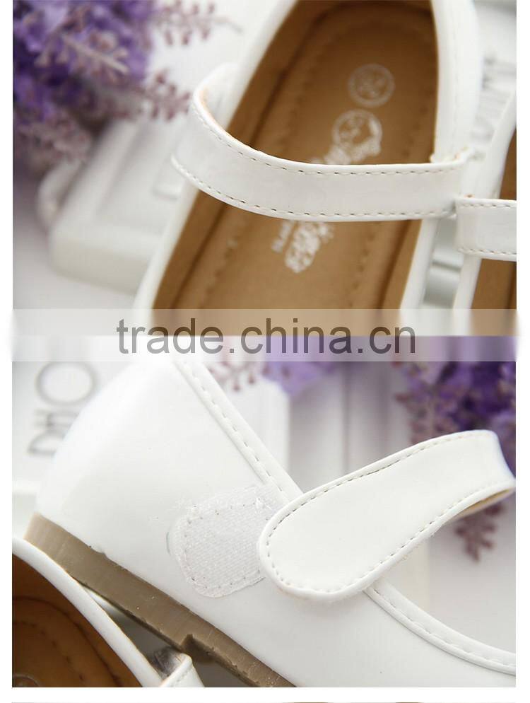 pure white floers shoes with pearl teenager child fancy elegant shoe