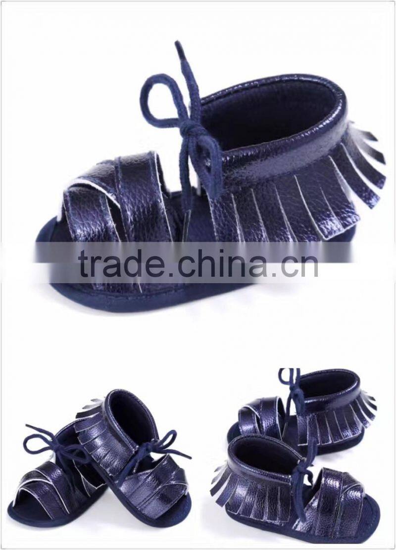 2017wholesale infant toddler baby girls sandals soft sloe tassel crib shoes