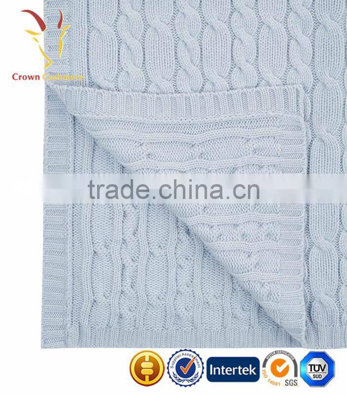 100% Cashmere Knitted Wholesale Baby Blanket