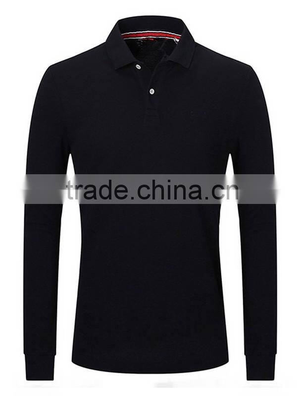Custom mens long sleeve blank polo shirt
