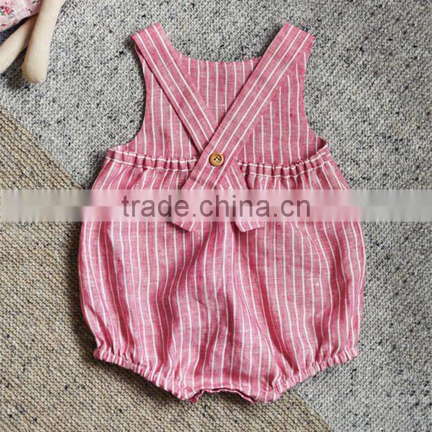 Baby Romper Linen Fabric Jumpsiut Soild Colors Newborn Baby Wear Clothes