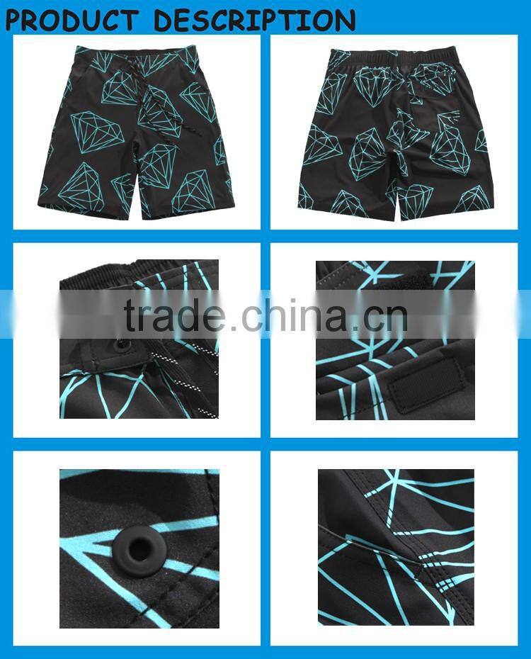 Custom Sublimation Drawstring 4-Way Stretch Mens Board Shorts