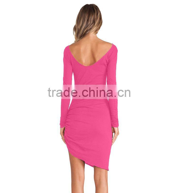 2015 Fashion Trends Winter Long sleeve Round Neck Bodycon dress Pencil Dress for womens