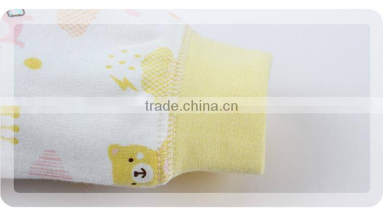 Winter new design yellow cotton children pajamas carter baby clothes set