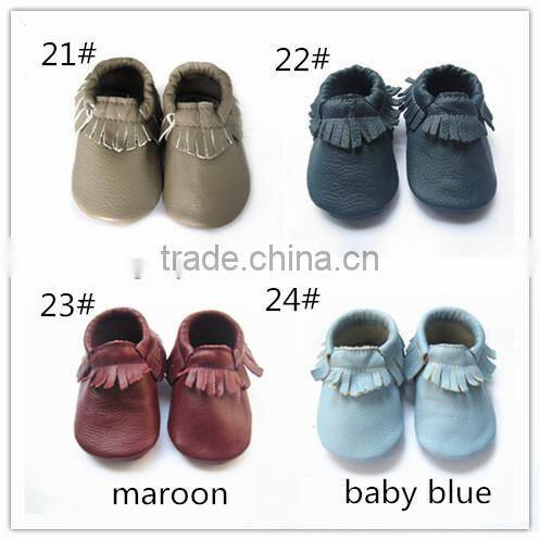 2016 panton colors genuine leather baby moccasins