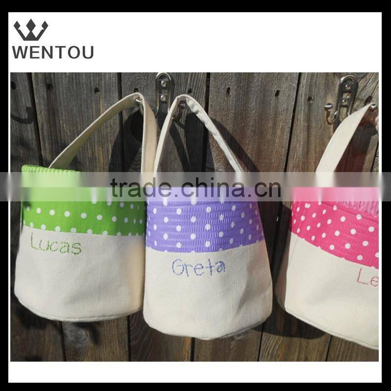 Wholesale Monogrammed Canvas Easter Bucket