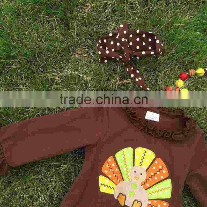 2T-7 new baby girls thanks giving pant outfits turkey boutique outfits matching hair bows and chunky necklace set