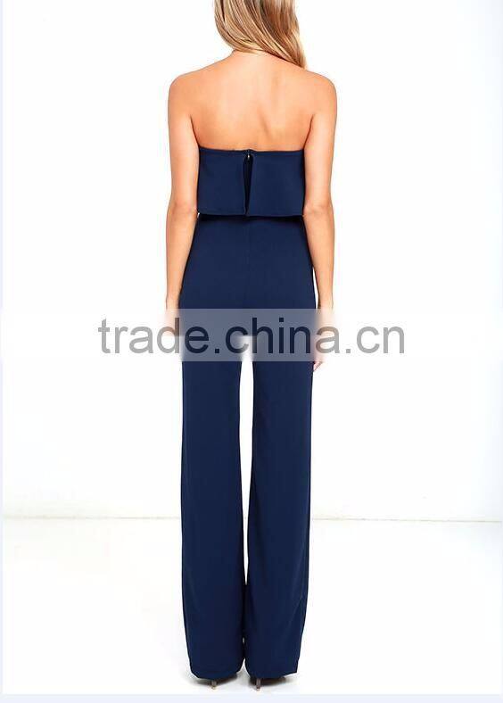 Hot selling strapless navy jumpsuit wholesale sexy fitness sex jumpsuit manufacturers