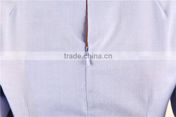 3/4 sleeve blue women unstitched blouse with button closure