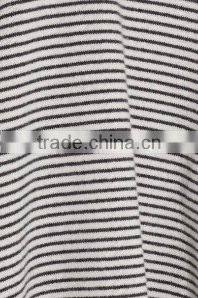 High Quality Woman Wearing Cashmere Thin Striped Turtleneck Sweater