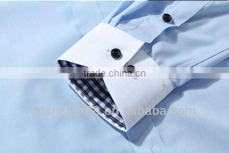 high quality double collar button down dress shirt for man