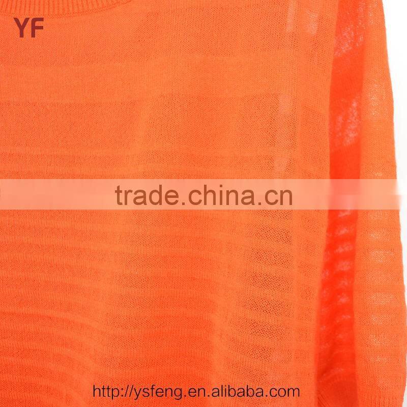 New Half Sleeve Round Neck Design Latest Ladies Fashion sweater