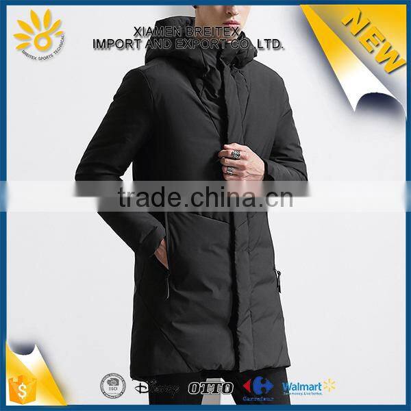 New arrival custom warm windproof ligh weight long down jacket men