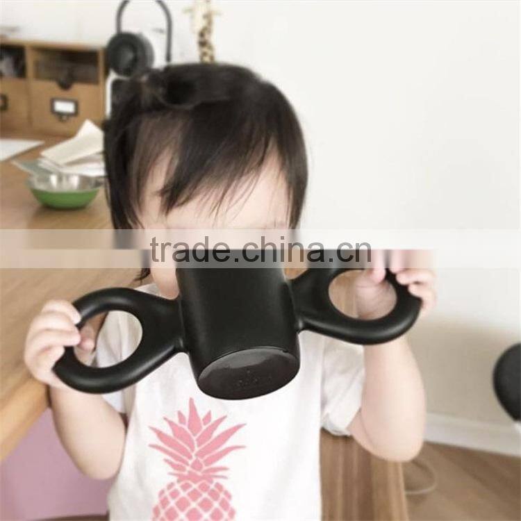Ins hot sale plastic cup big ear mug candy cups Ins hot style in the Nordic beauty big ear cup children baby baby learn to drink