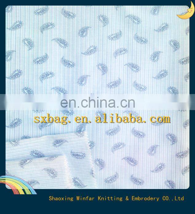 shaoxing textile T/C drop needle printed knitting polyester cotton interlock fabric