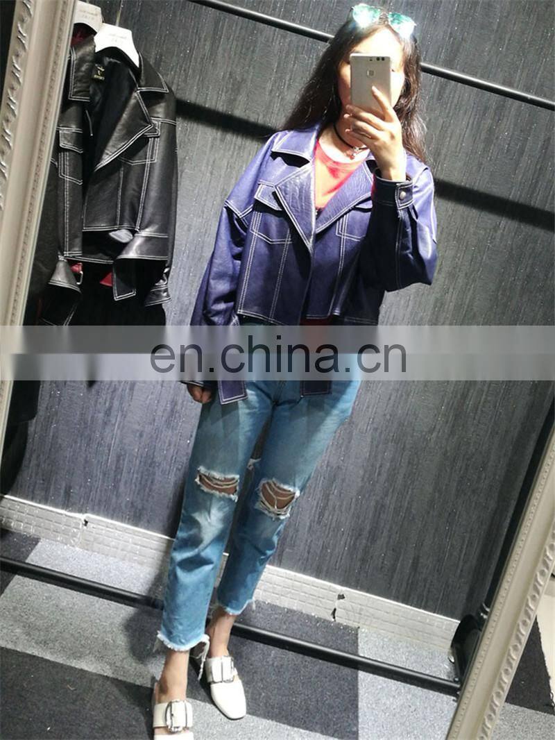 Ladies Latest Fashion Girl Casual Leather Jacket Real Women Leather Jackets