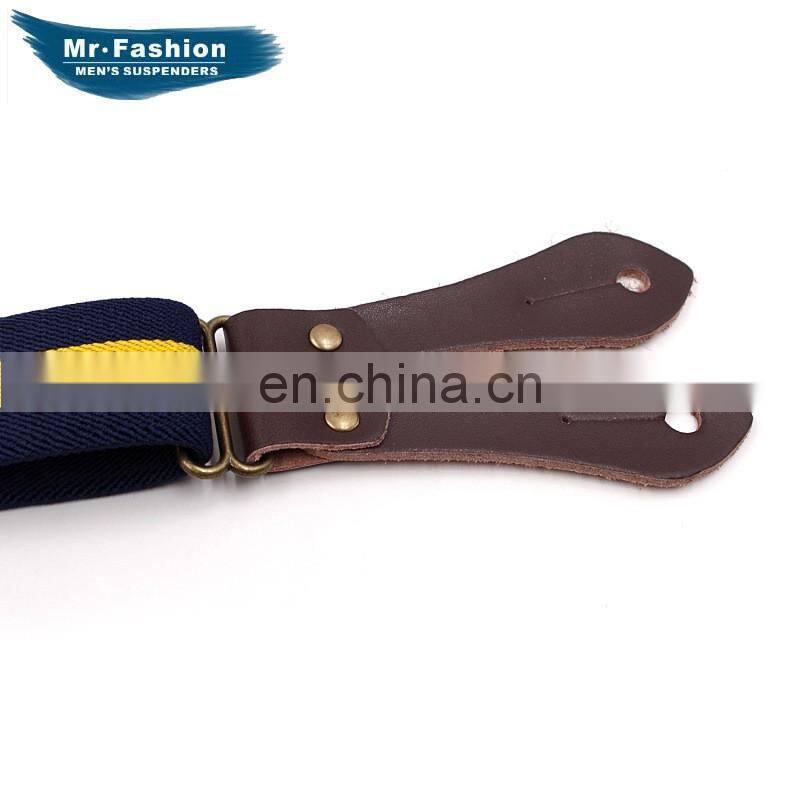 Very strong quality real leather men's braces suspenders fashion suspenders