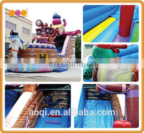 AOQI new design hot sale popular captain octopus pirate ship inflatable amusement park for sale