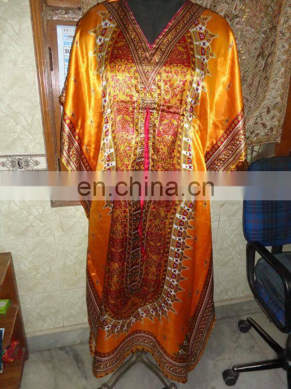 Printed Satin kaftan