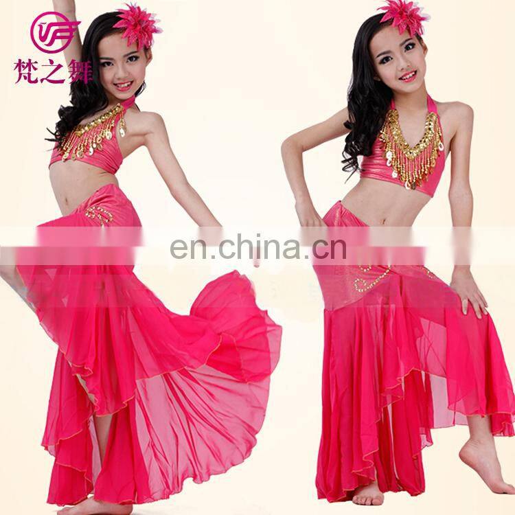 Newest arrival hot sexy beaded tassel children girls belly dance costume with size S M L ET-055