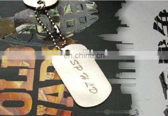 fashion military metal irony dog tag for pets