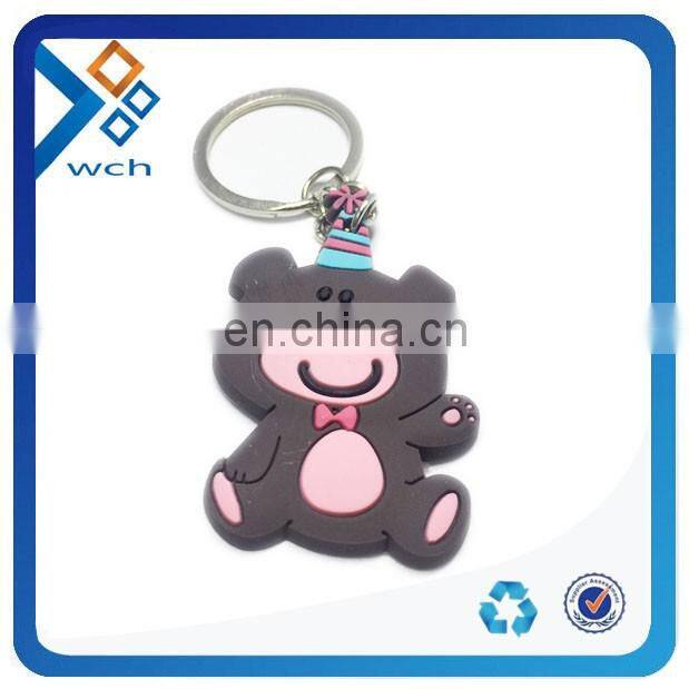 Eco-friendly Material Top Quality 3D Soft Rubber Keychain
