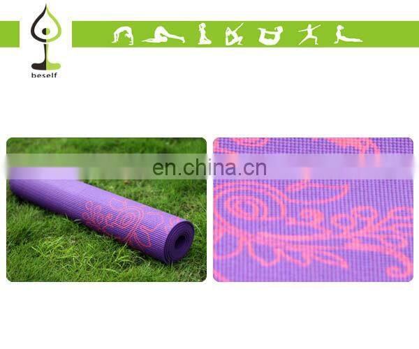 Purple pink green blue color 6MM REACH Certificate custom print pattern PVC yoga mat