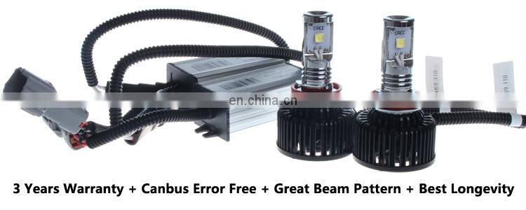 4 Times Brighter 12000LM Supercharged Canbus LED Headlight Bulb with 3 Years Warranty H8 H11 9005 9006 H7 LED Headlight 2020