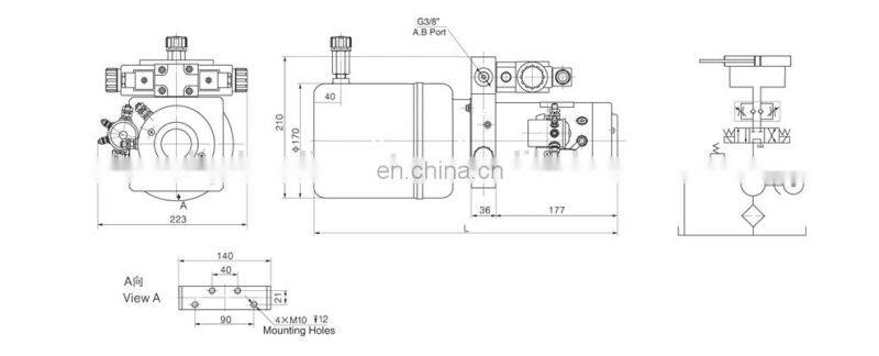 12V DC Dump Truck Hydraulic Power Pack Unit