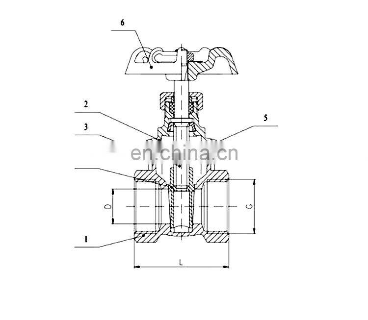 Thread end Brass Gate Valve 1 inch