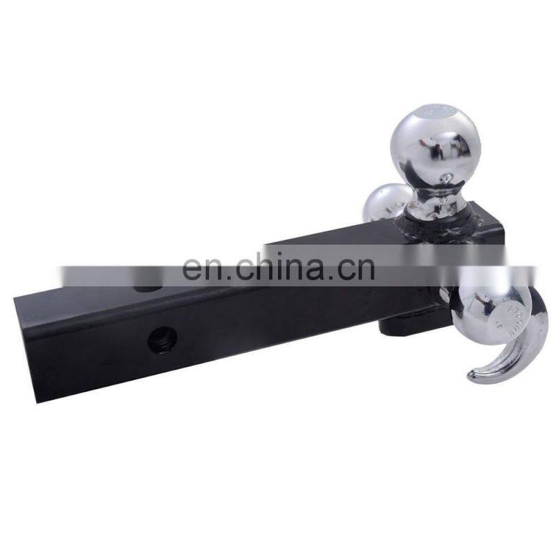 Triple Tri 3 Ball Trailer Hitch Receiver Mount 1 7/8" 2" 2 5/16" Towing w/ Hook