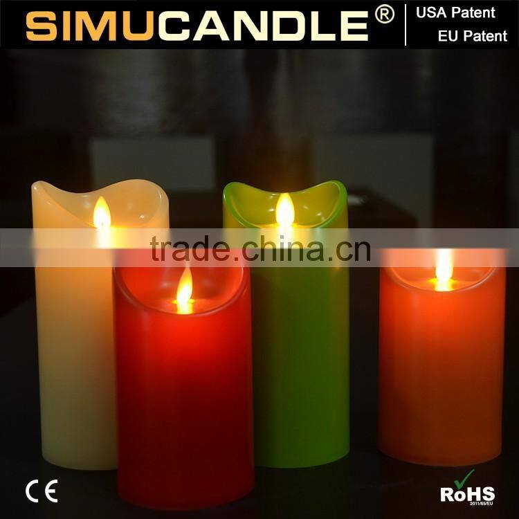 Battery Operated Flameless Moving Wick LED Candle Light, with USA and EU Patent