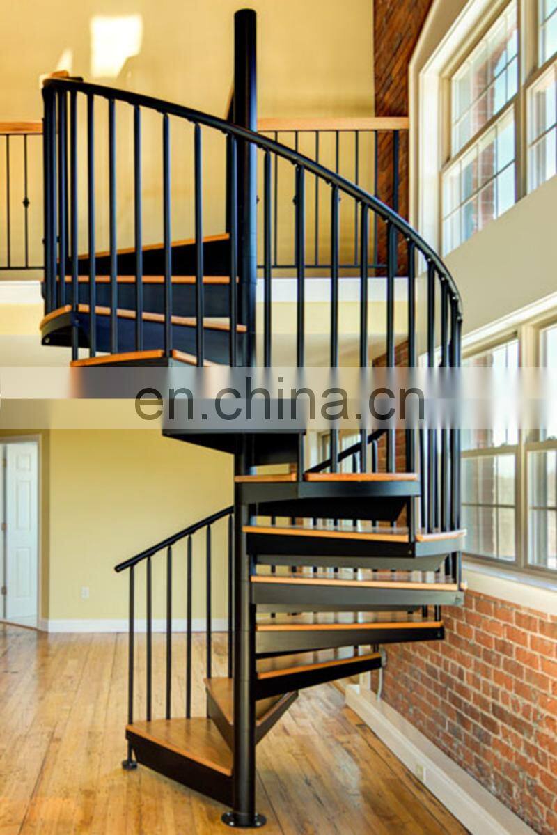 CBMMART cheap indoor steel wood spiral staircase prices
