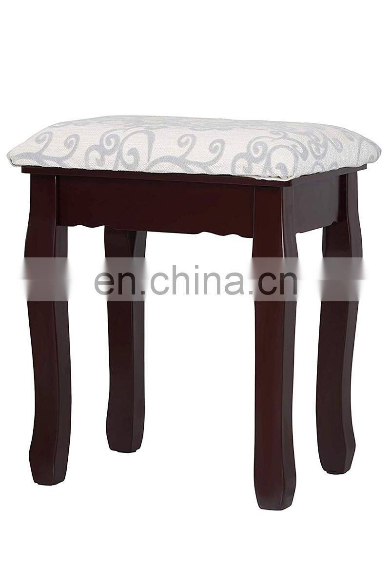 Brown Dressing Table with Stool and LED Lights with 5 Drawers and Mirror Dresser Furniture Dresser Makeup Table