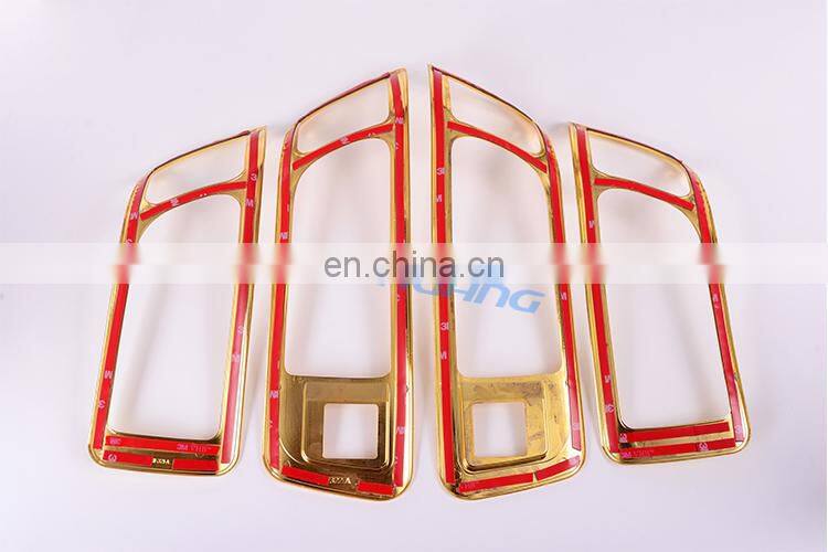 4pcs Golden Car Door Inner handle frame Trim Decoration For Land Rover Discovery Sport Car Accessories 2015 2016 2017