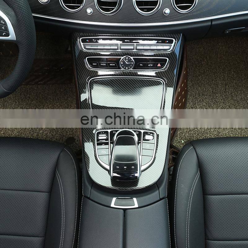 For Mercedes Benz W213 E Class 2016 2017 2018 ABS Plastic Carbon Fiber Color Console Gear Panel Frame Cover Trim Stickers Parts