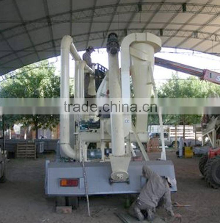 Mobile electric motor wood pellet making line installed in trailer CE