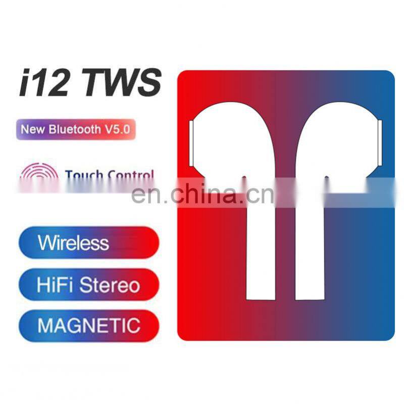 2020 Blue tooth 5.0 earbuds tws inpods i12 tws wireless earphone Headphone touch control