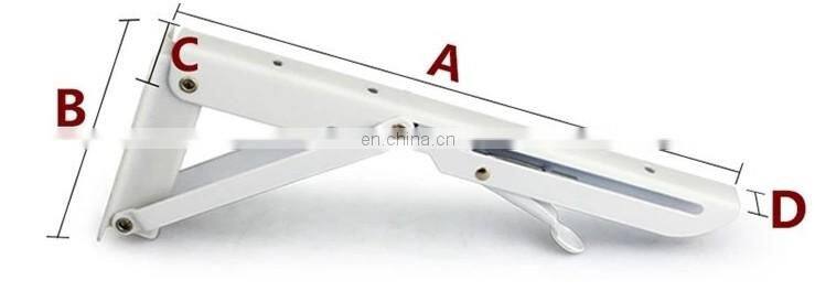 K Design Decorative White Powder Coated Folding Mounted Support Wall Hanging Bracket