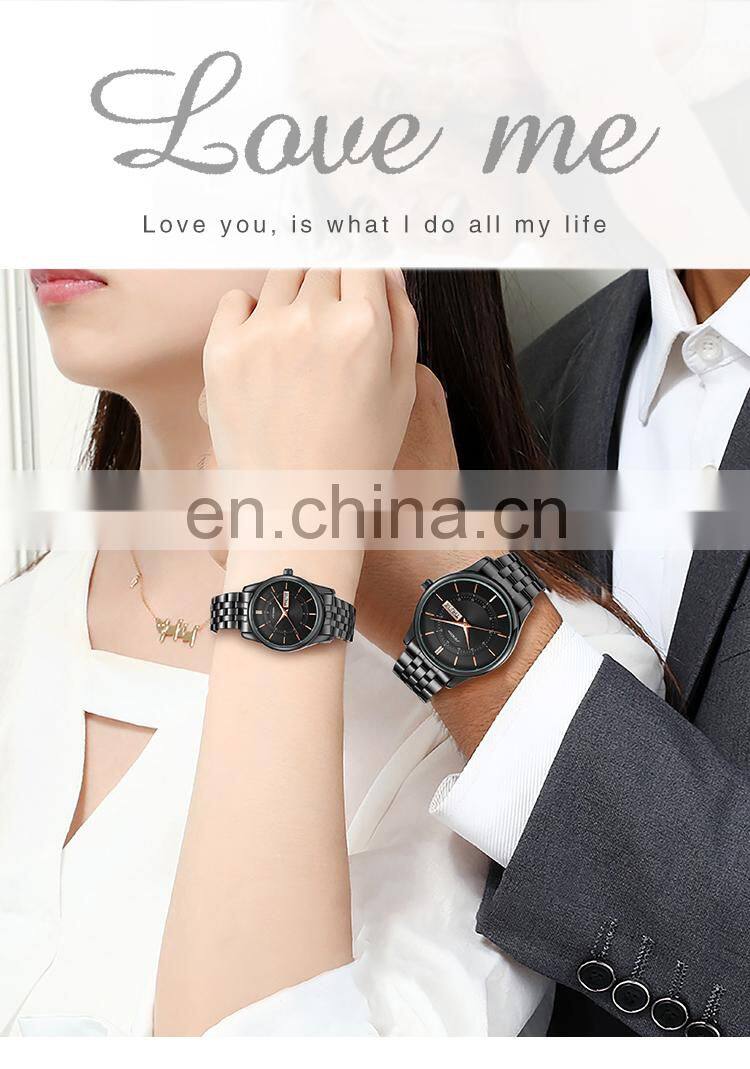 Sinobi Charming S9832G/L Trendy Unique With Full Stainless Steel Band Couple Watch Quartz Waterproof Watches
