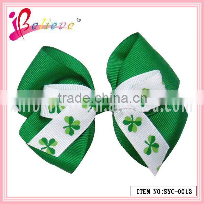 Nice color 2 layers ribbon hair clip fancy bow tie clip hair accessories (SYC-0013)