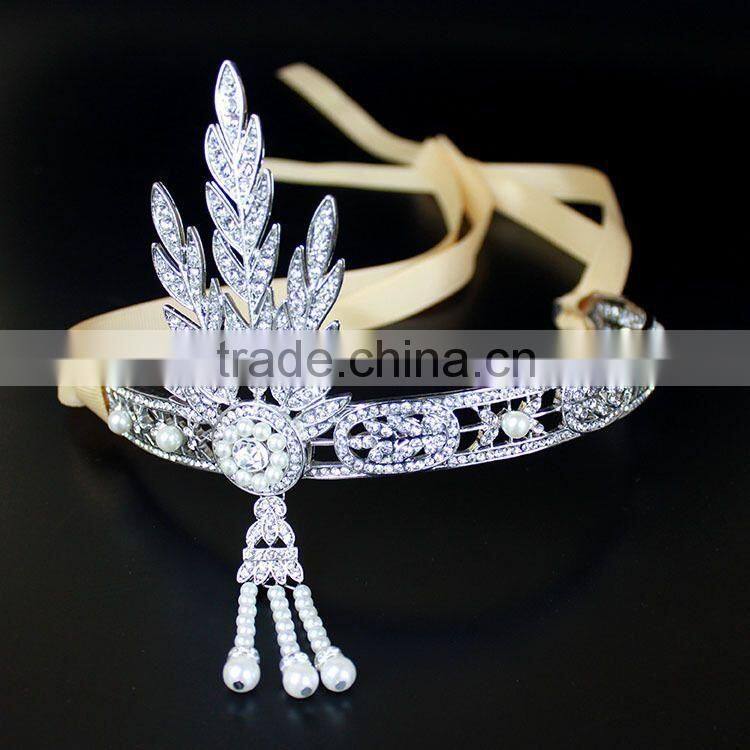 Gatsby Hot Sale Top Quality Bridal Tiara Rhinestone Hair Accessories