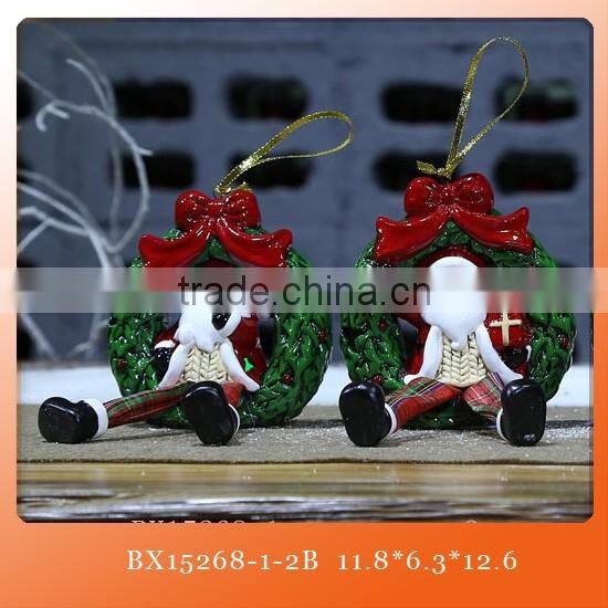 2015 diy ceramic christmas decorations santa with LED